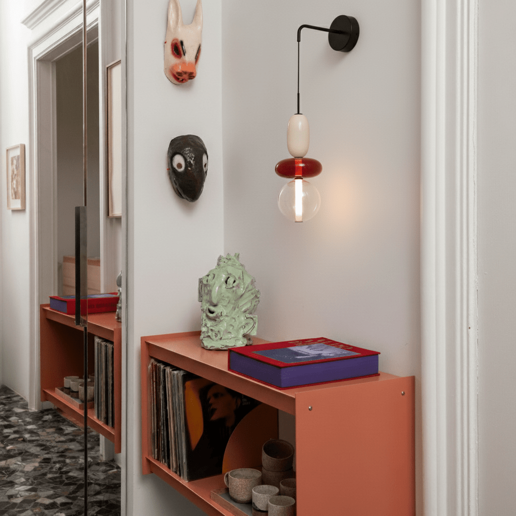Candied Glass Wall Light, Hardwired Wall Sconce, detail 6