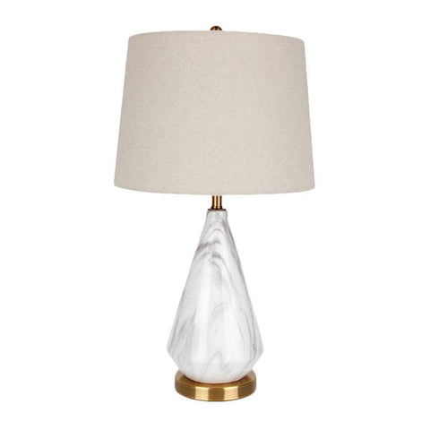 Marble Diamond Table Light, Bedside Table Lamp, ∅ 13.8″ x H 24.8″