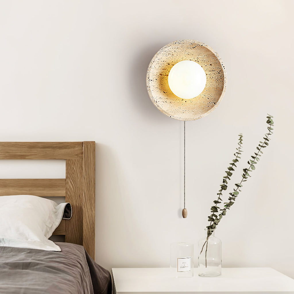 Stone Lunar Eclipse Wall Light, Plug-In Wall Sconce, detail 11