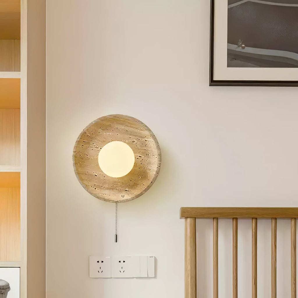 Stone Lunar Eclipse Wall Light, Plug-In Wall Sconce, detail 13