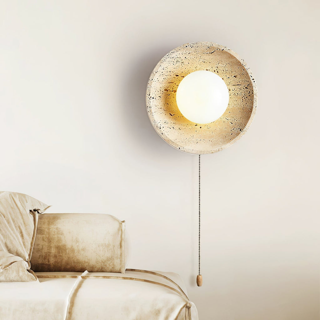 Stone Lunar Eclipse Wall Light, Plug-In Wall Sconce, detail 19