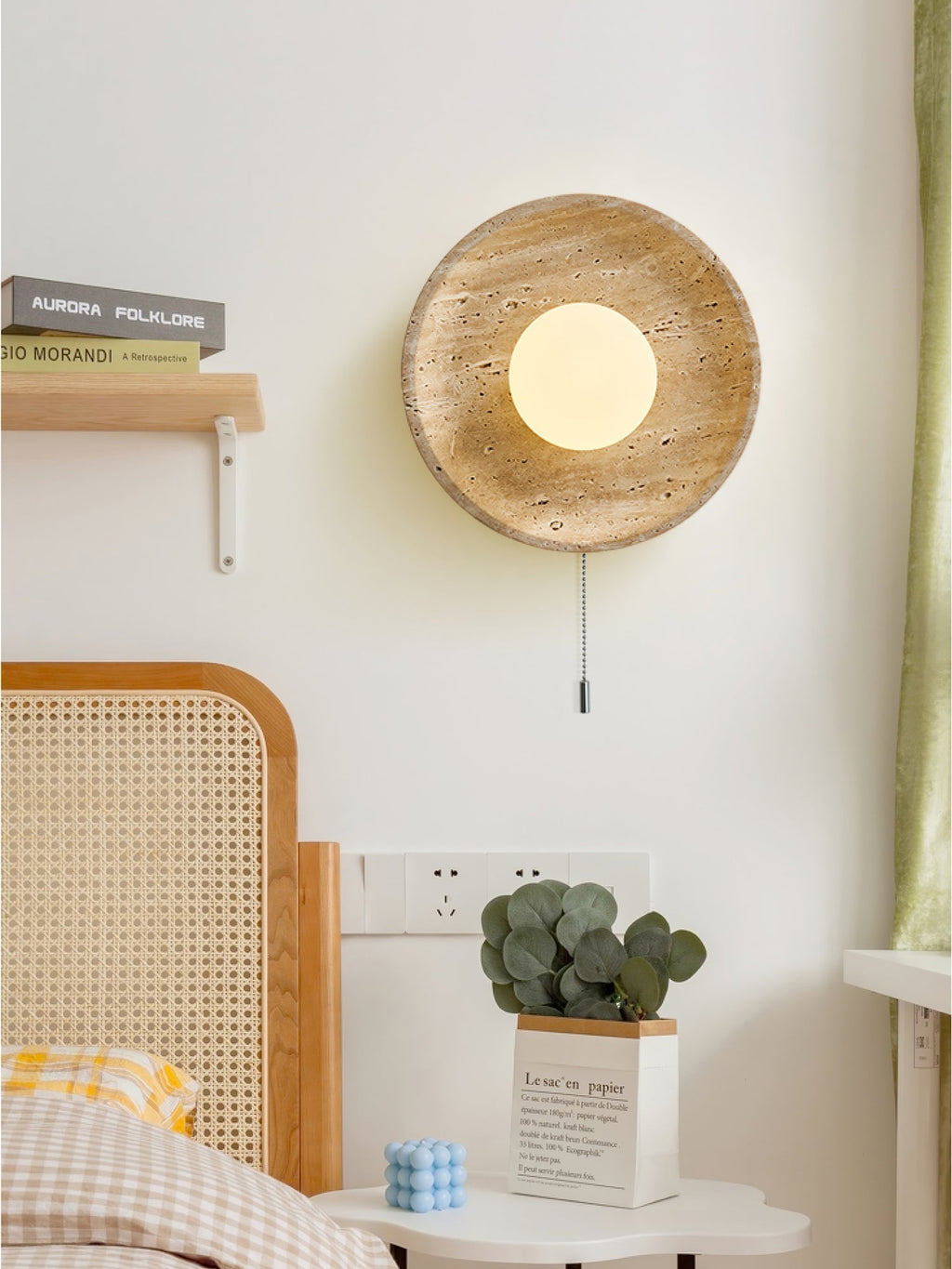 Stone Lunar Eclipse Wall Light, Plug-In Wall Sconce, detail 26