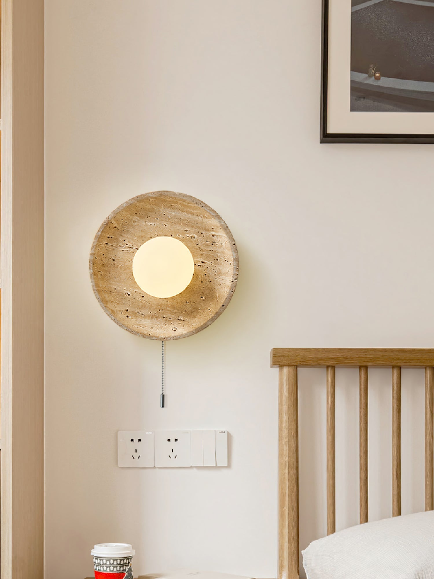 Stone Lunar Eclipse Wall Light, Plug-In Wall Sconce, detail 4
