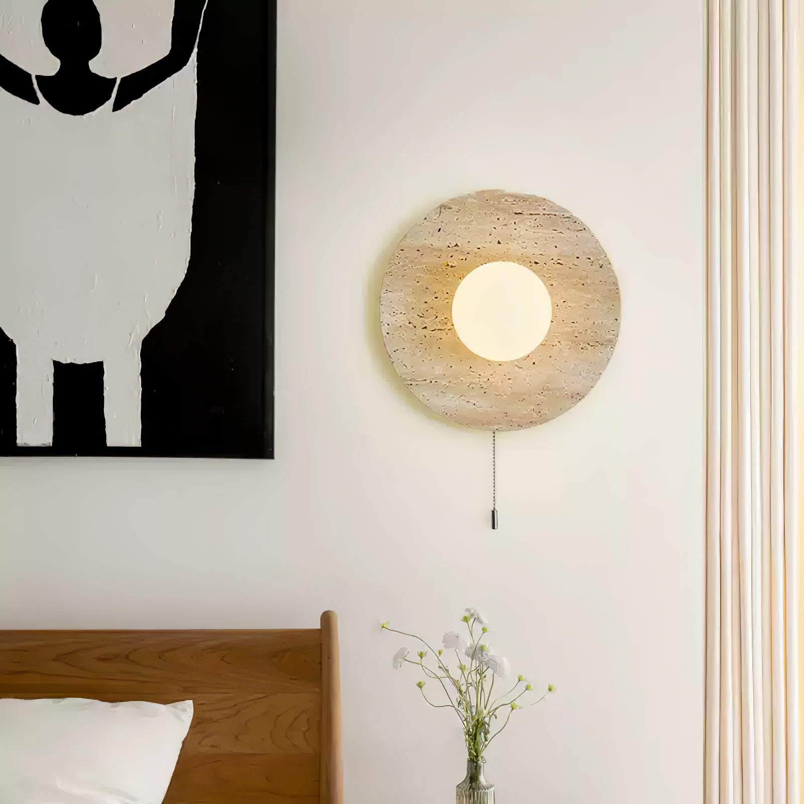 Stone Lunar Eclipse Wall Light, Plug-In Wall Sconce, detail 5