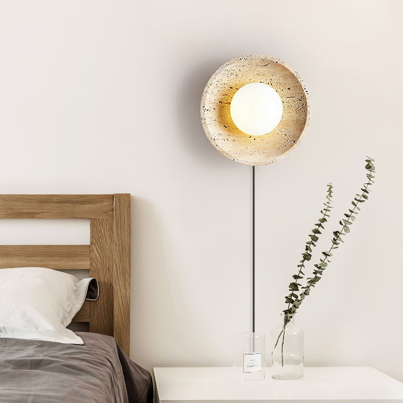 Stone Eclipse Plug-In Wall Light, Plug-In Wall Sconce, detail 14