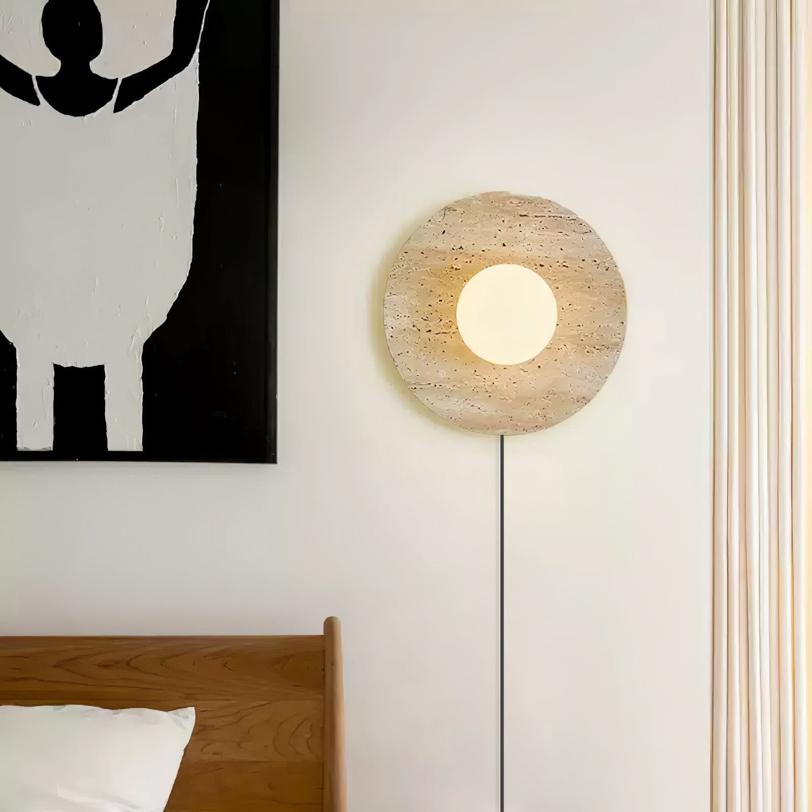 Stone Eclipse Plug-In Wall Light, Plug-In Wall Sconce, detail 10