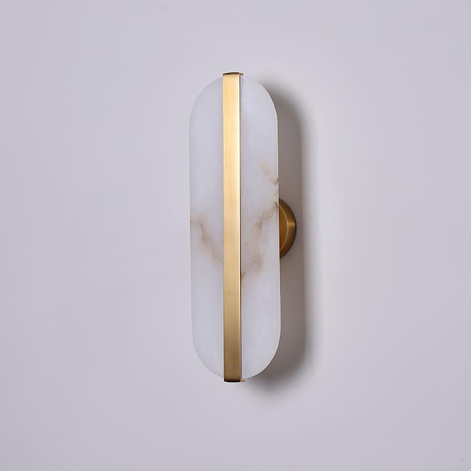 Stone Wall Alabaster LED Wall Light, Hardwired Wall Sconce, Brass, Dia 13cm x H 40cm