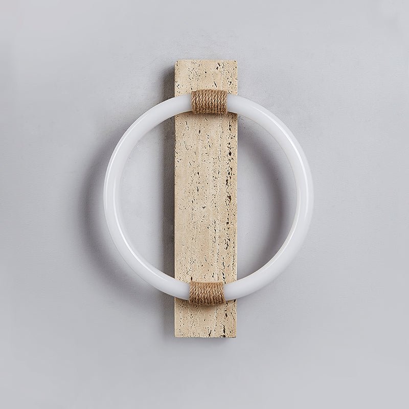Stonek Wall Light, Hardwired Wall Sconce, Travertine, Dia 30cm x 40cm
