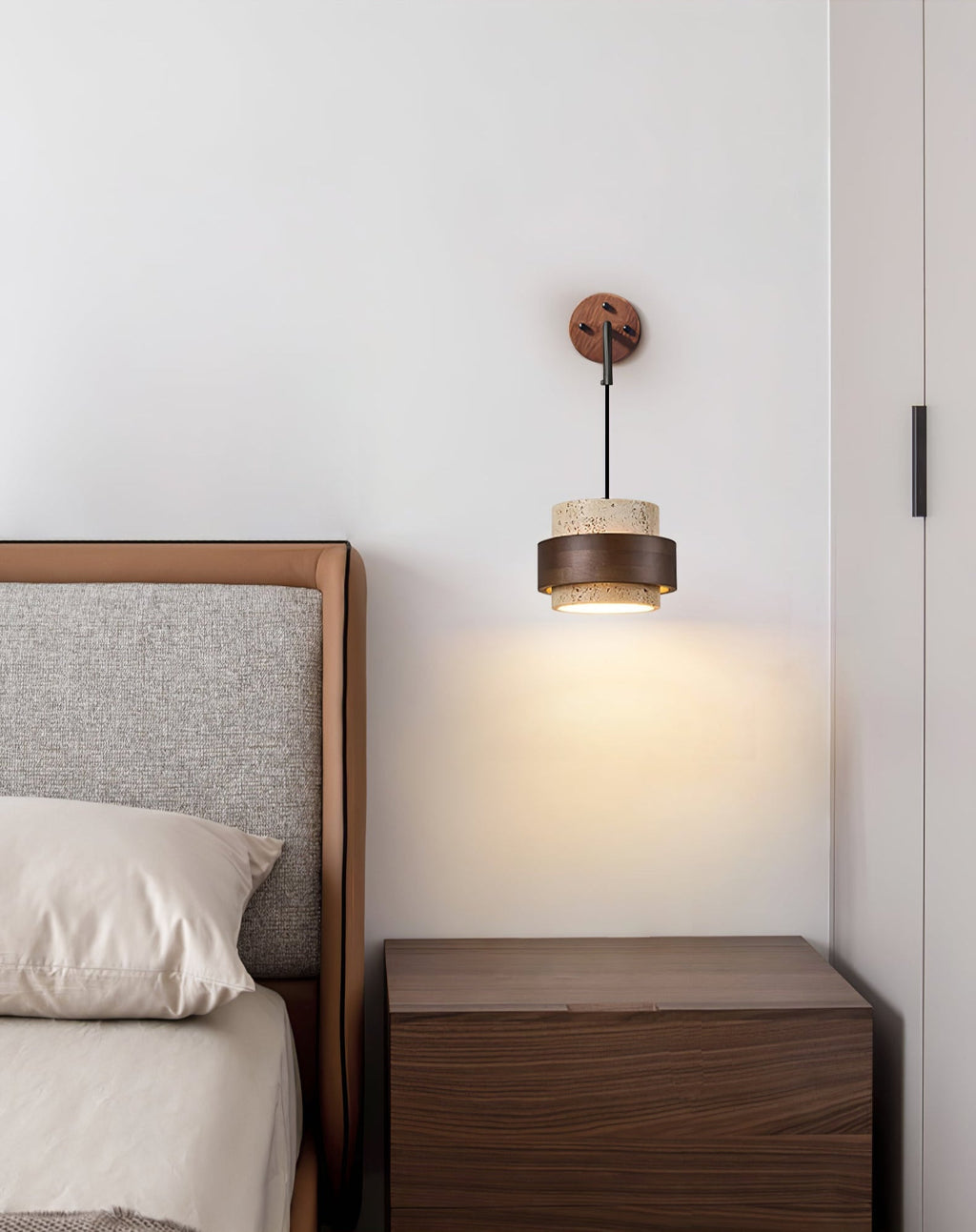 Stonova Travertine Wall Light, Hardwired Wall Sconce, detail 13