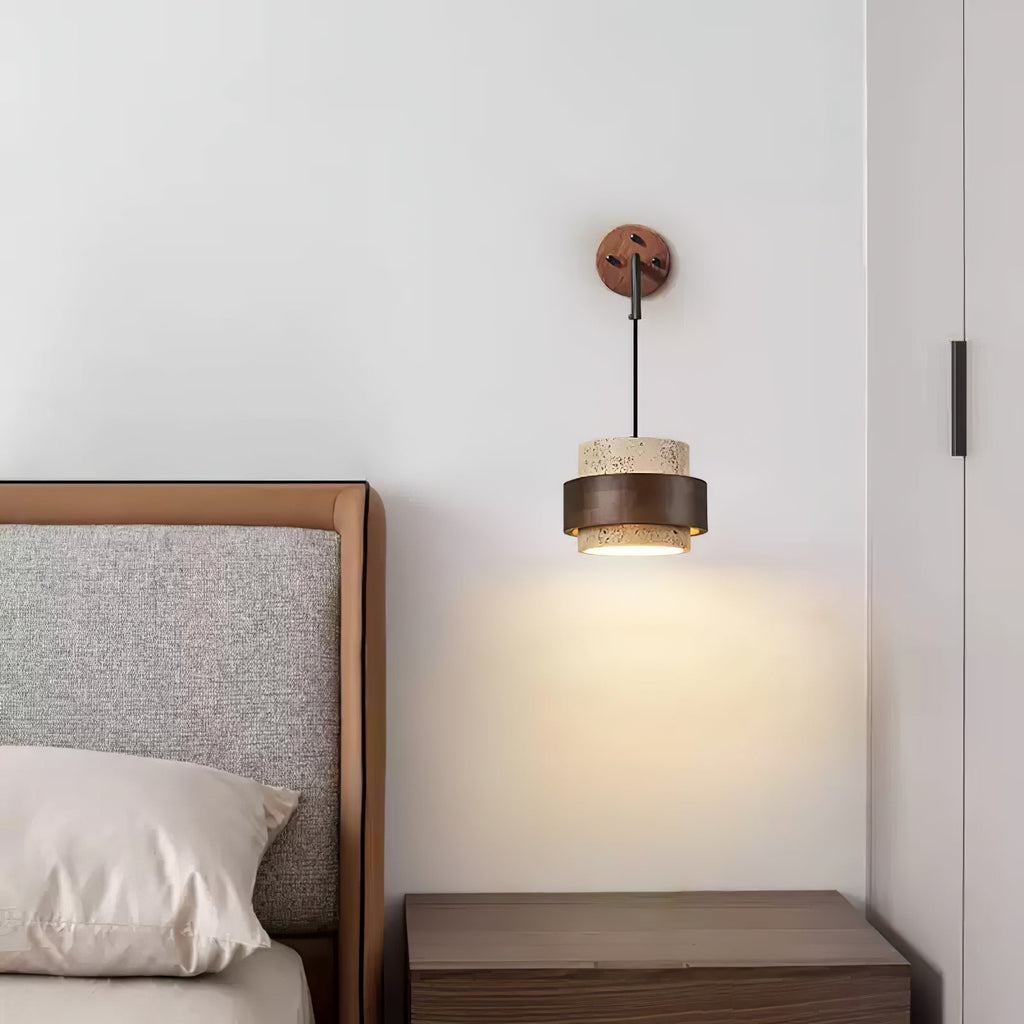 Stonova Travertine Wall Light, Hardwired Wall Sconce, detail 6