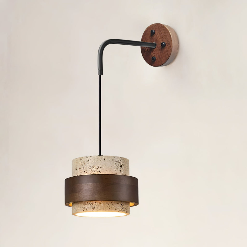 Stonova Travertine Wall Light, Hardwired Wall Sconce, detail 2