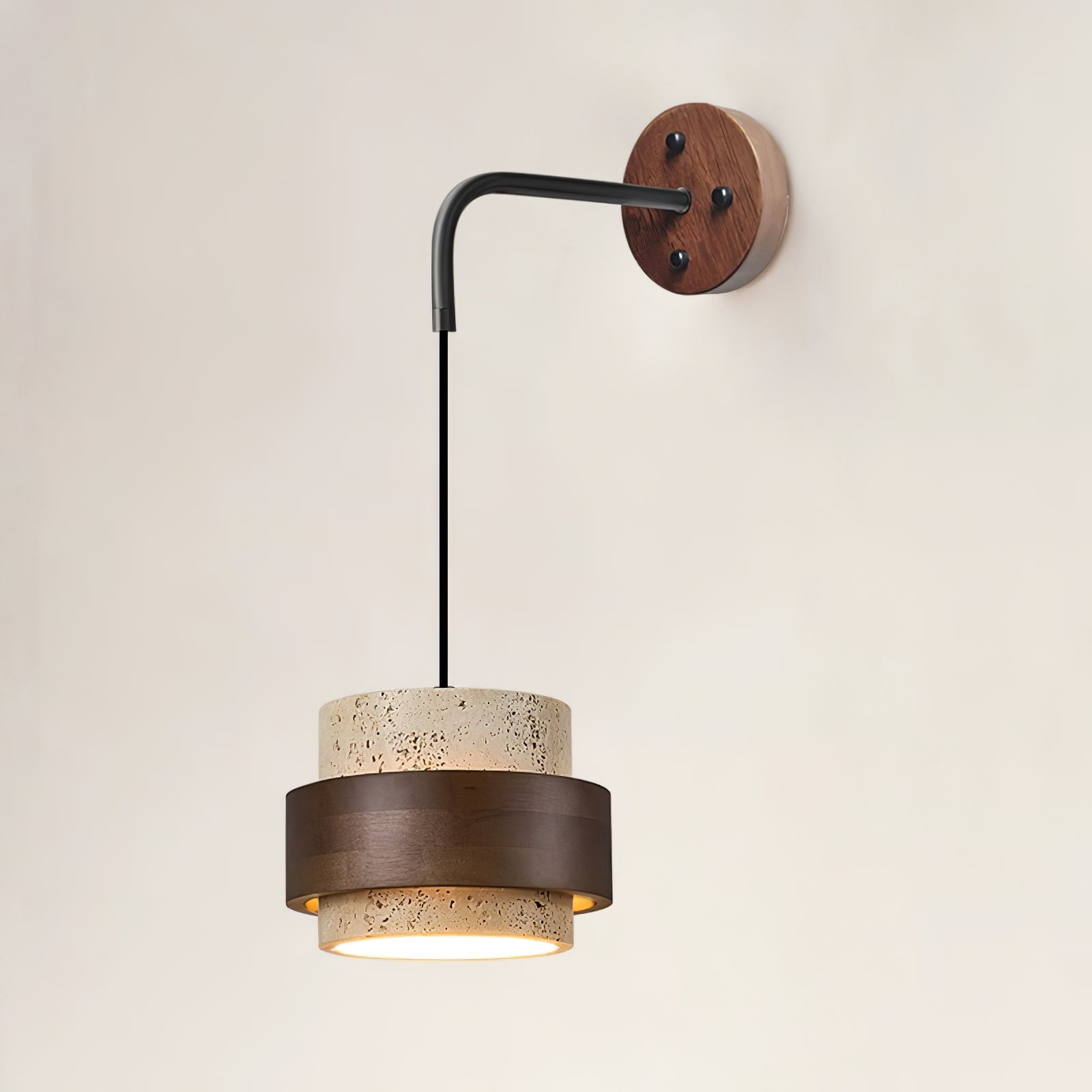Stonova Travertine Wall Light, Hardwired Wall Sconce, detail 2