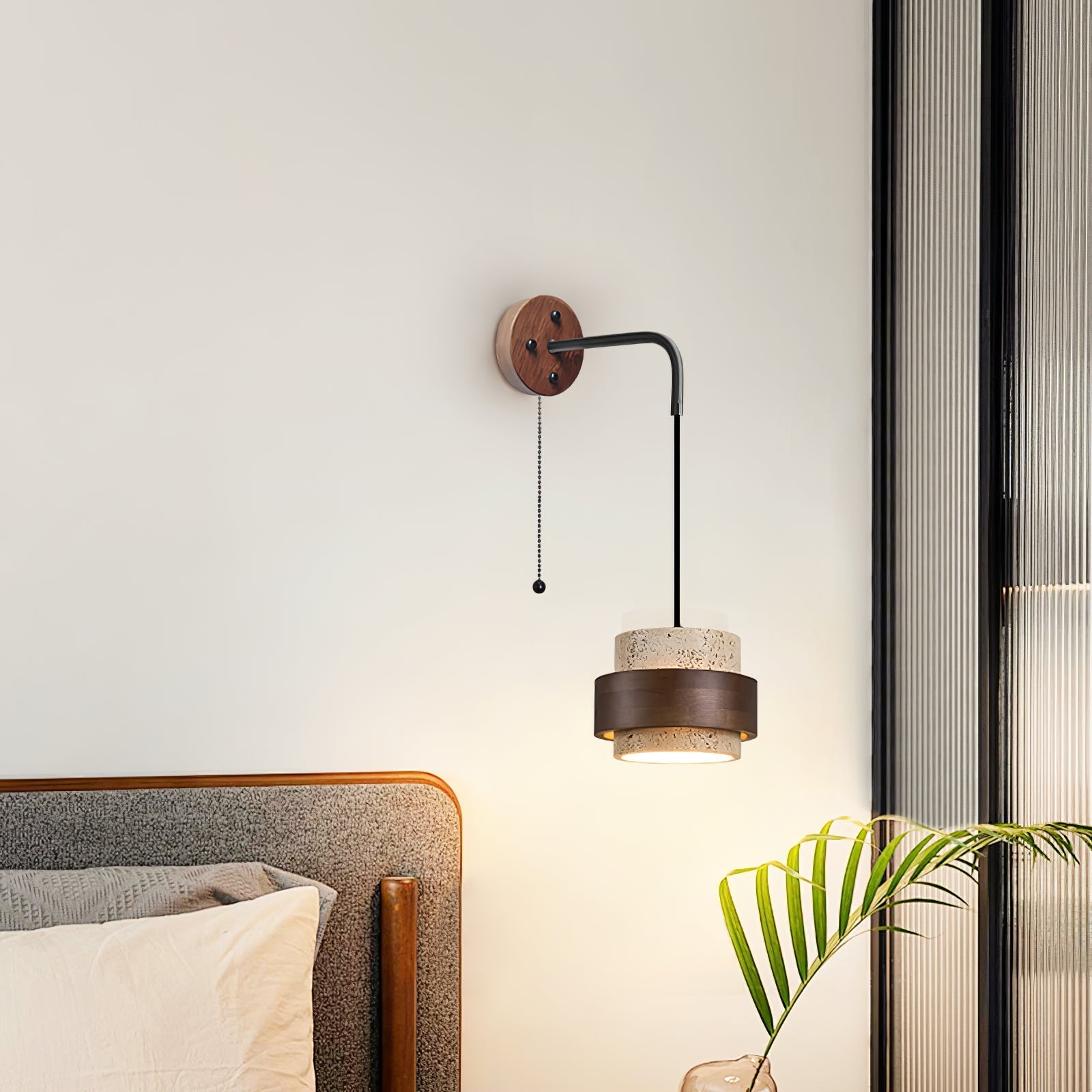 Stonova Travertine Wall Light, Hardwired Wall Sconce, detail 4