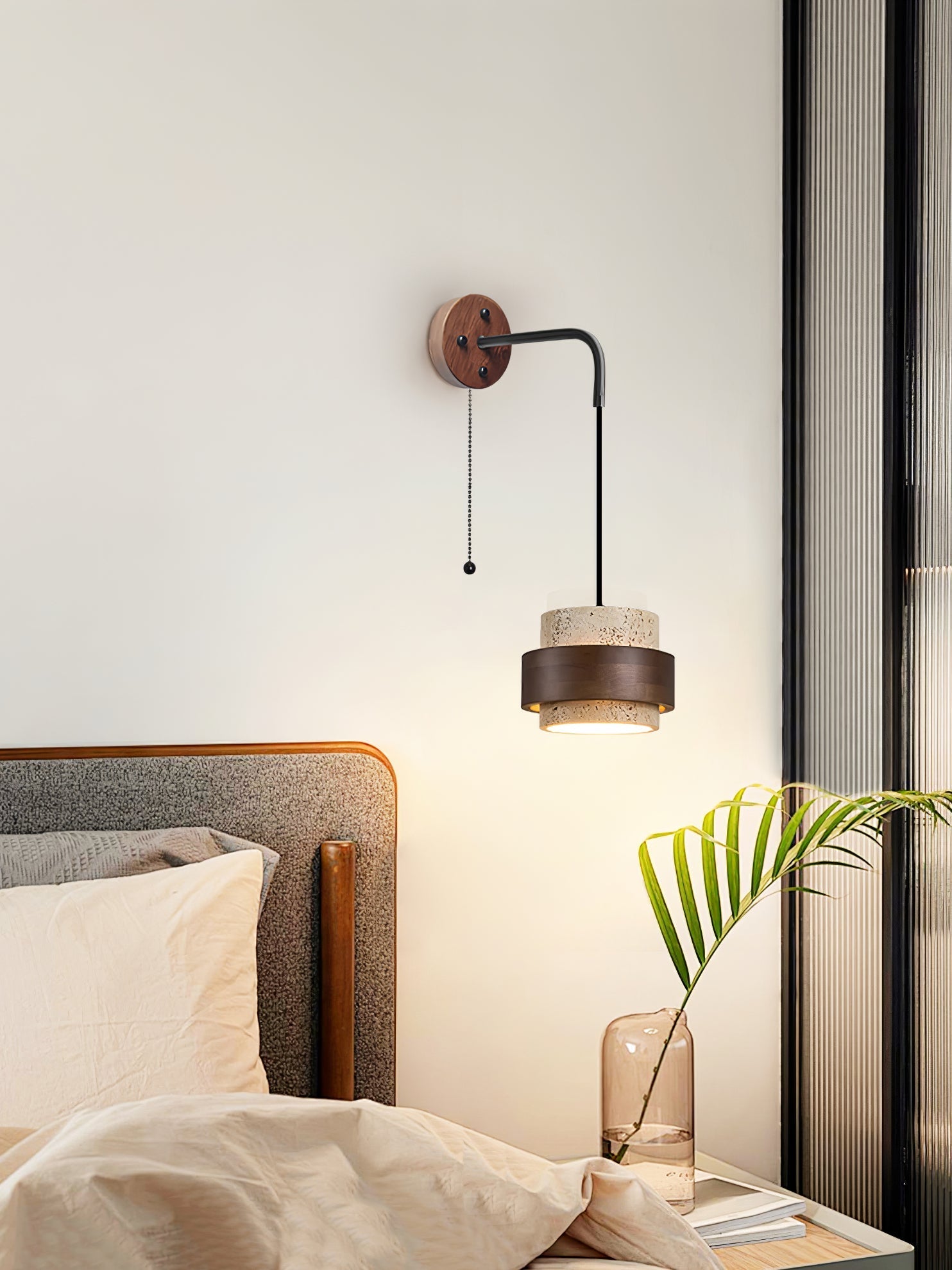 Stonova Travertine Wall Light, Hardwired Wall Sconce, detail 3