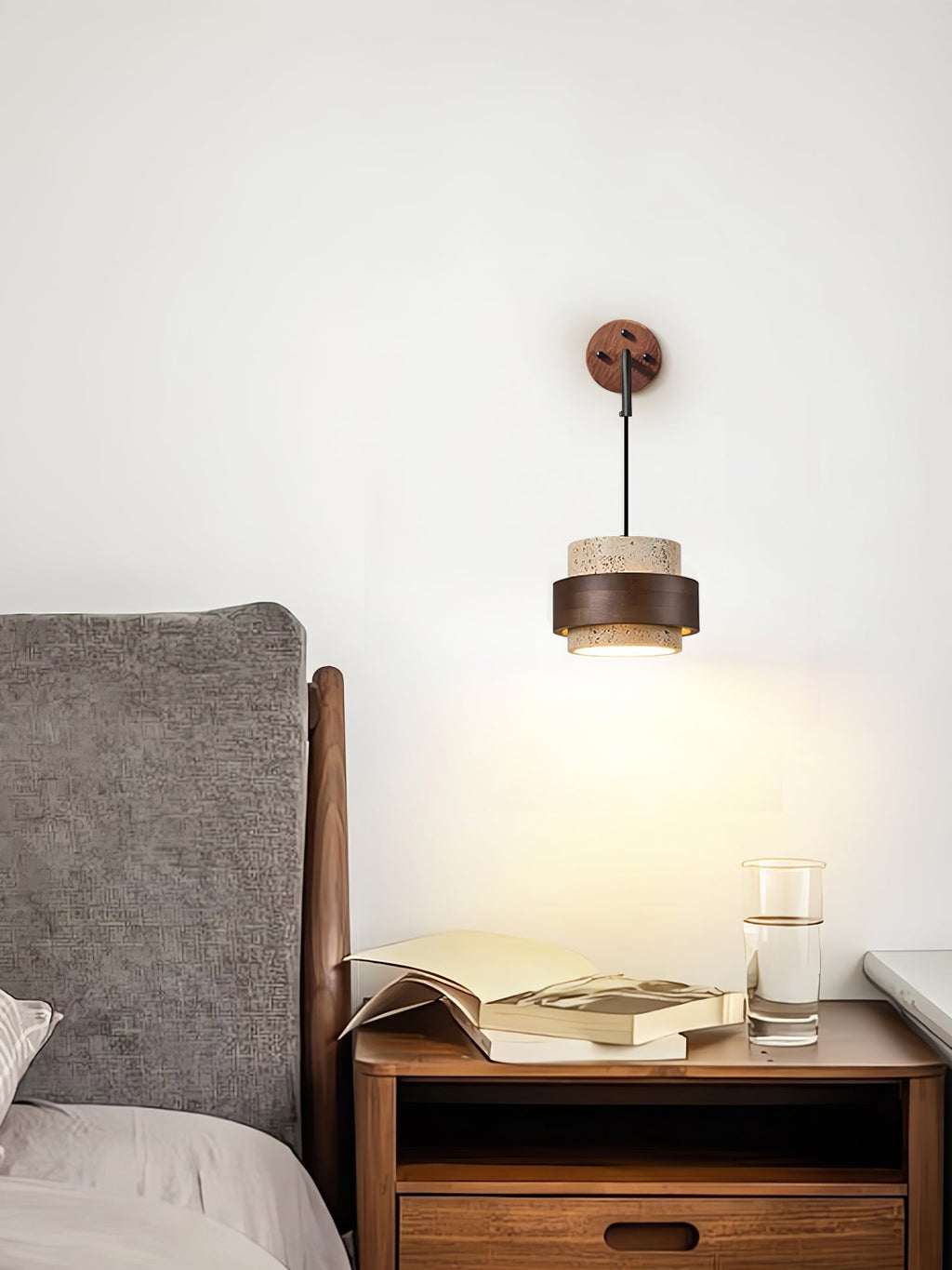 Stonova Travertine Wall Light, Hardwired Wall Sconce, detail 7