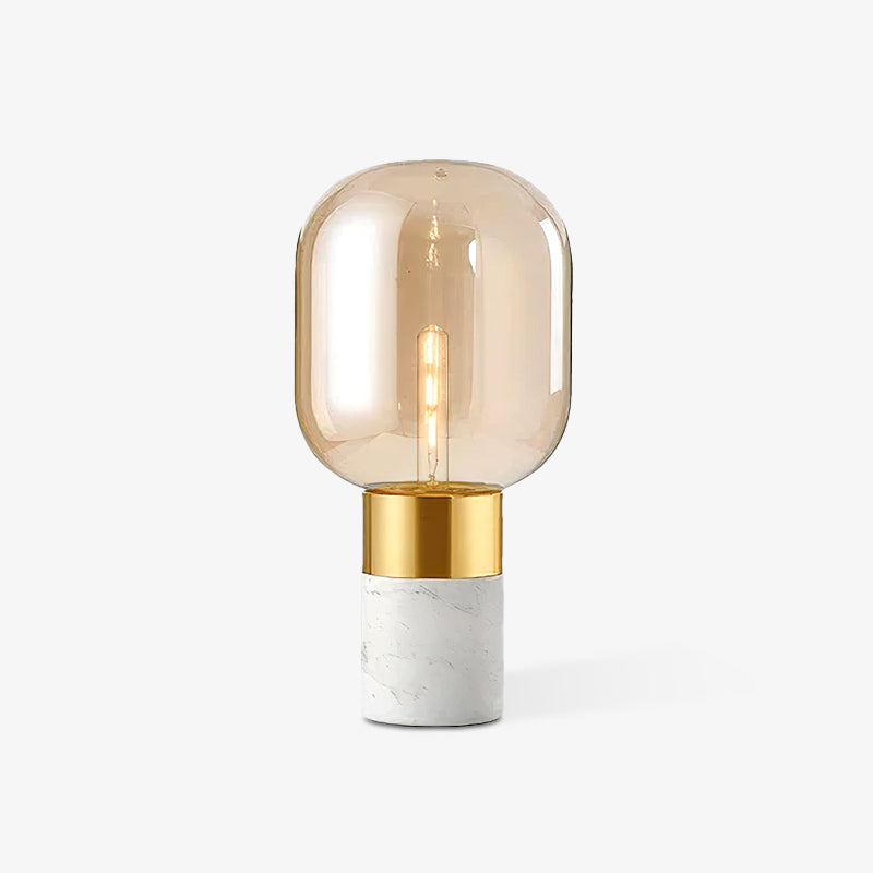 Storm Marble Table Light, Bedside Table Lamp, Metal, ∅ 9″ x H 18.8″