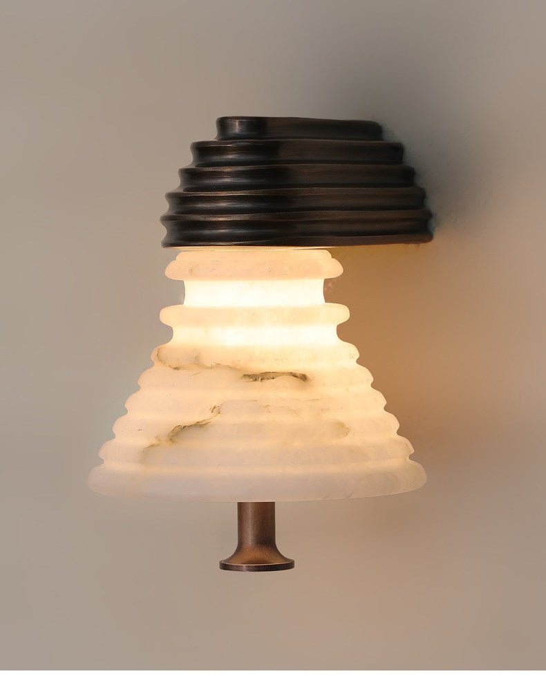 Strata Alabaster Wall Light, Hardwired Wall Sconce, detail 10