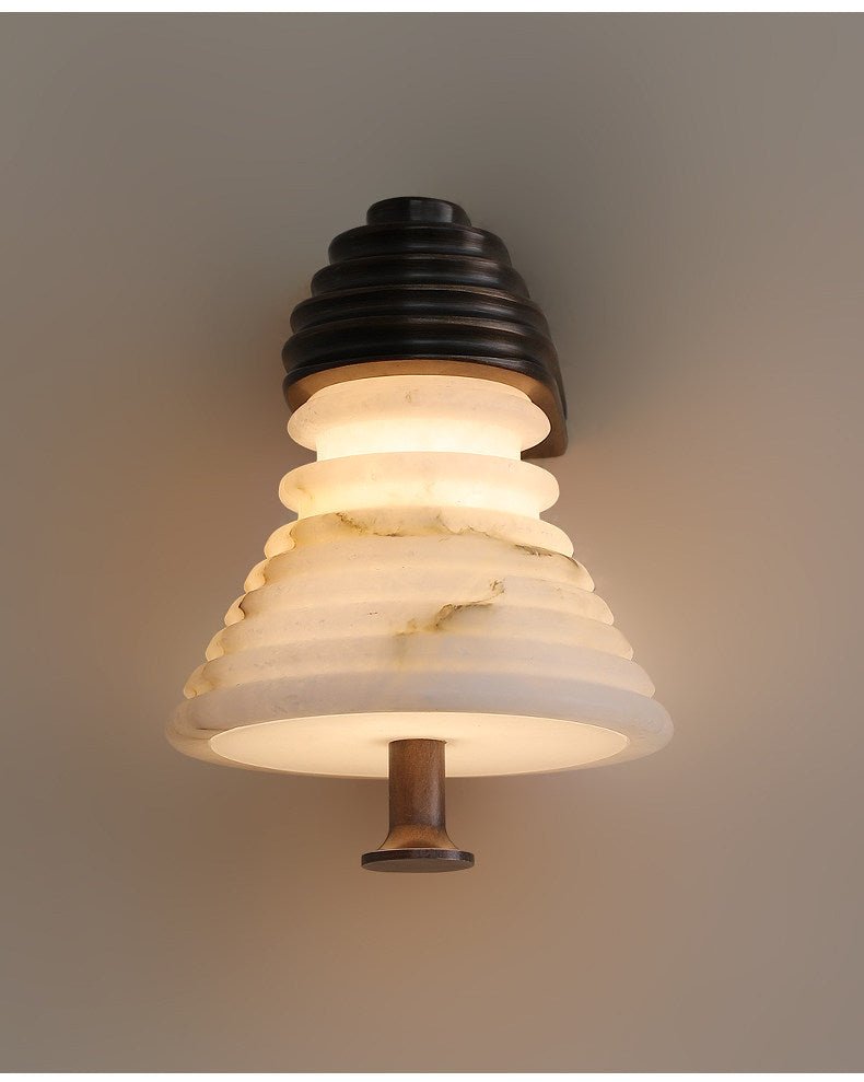 Strata Alabaster Wall Light, Hardwired Wall Sconce, detail 11