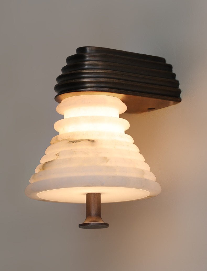 Strata Alabaster Wall Light, Hardwired Wall Sconce, detail 5