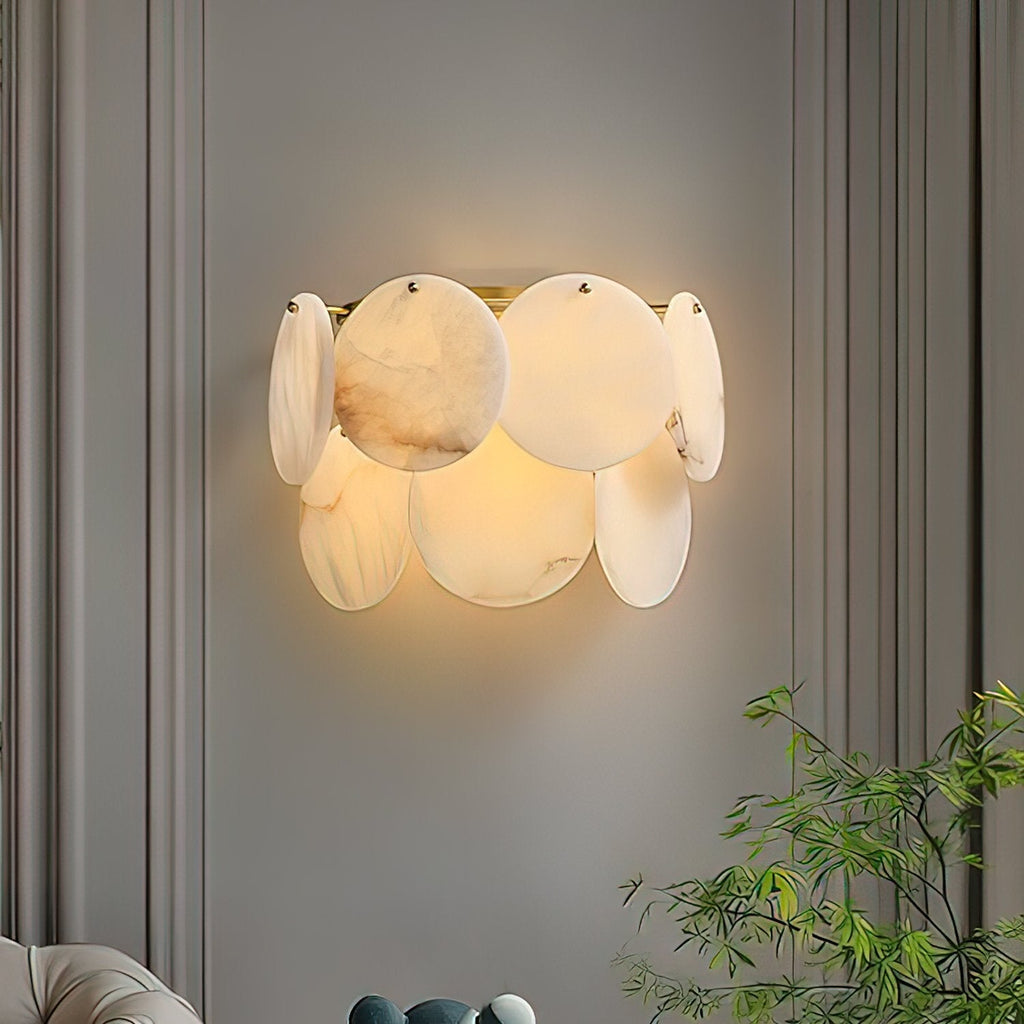 Strata Lumina Alabaster Wall Light, Hardwired Wall Sconce, detail 2