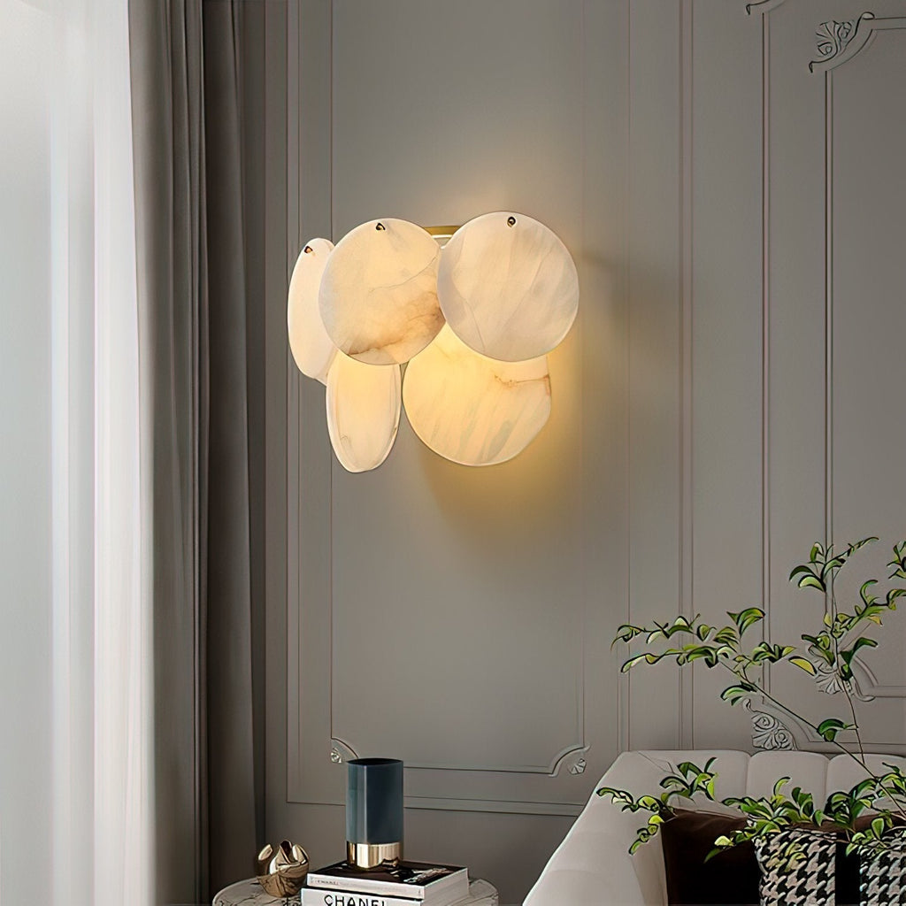 Strata Lumina Alabaster Wall Light, Hardwired Wall Sconce, detail 3