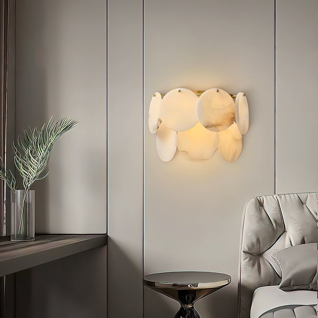 Strata Lumina Alabaster Wall Light, Hardwired Wall Sconce, detail 8