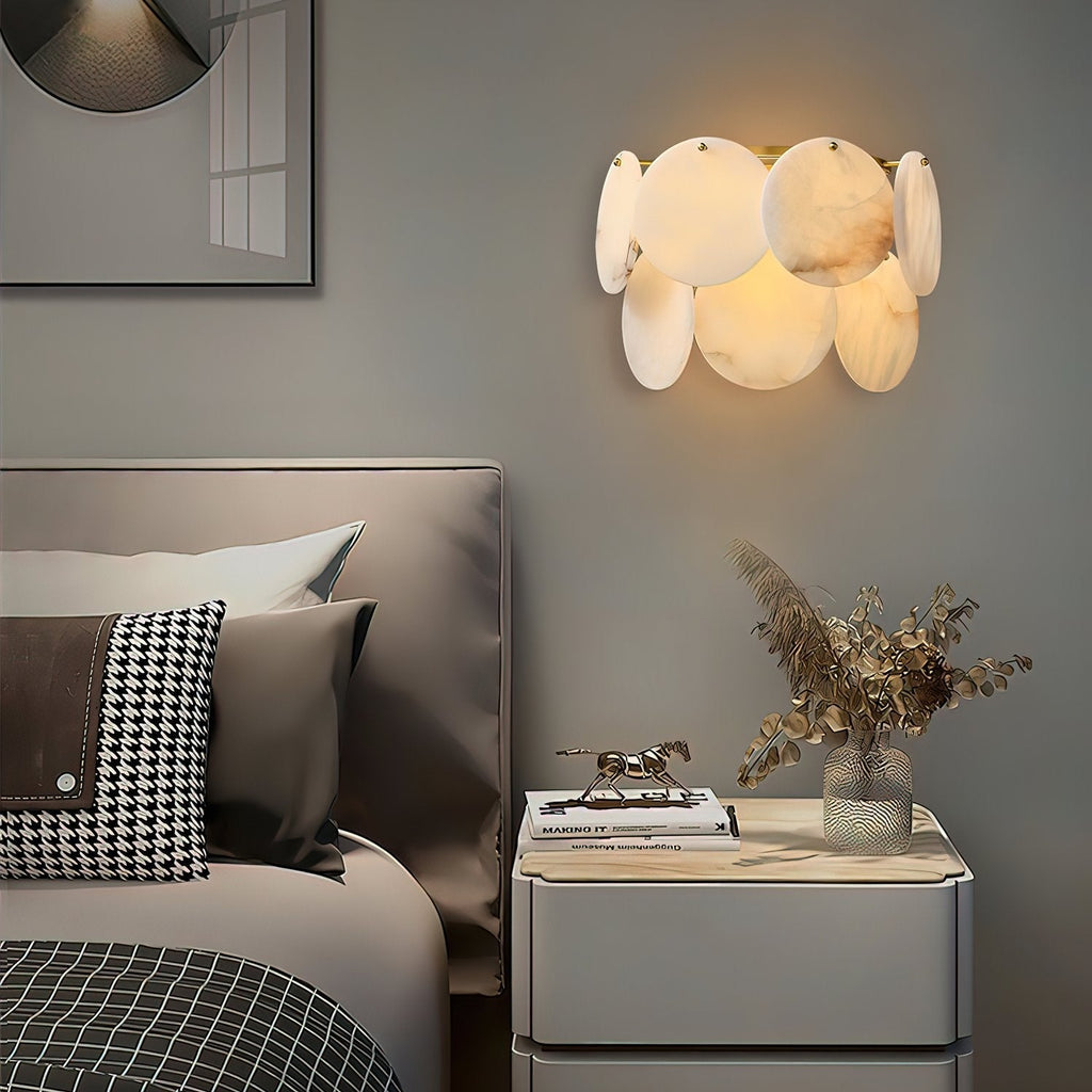 Strata Lumina Alabaster Wall Light, Hardwired Wall Sconce, detail 9