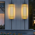 Retro Vertical Stripe Grid LED Waterproof Brown Exterior Wall Light, Outdoor Wall Light, Stainless Steel, 23.6"