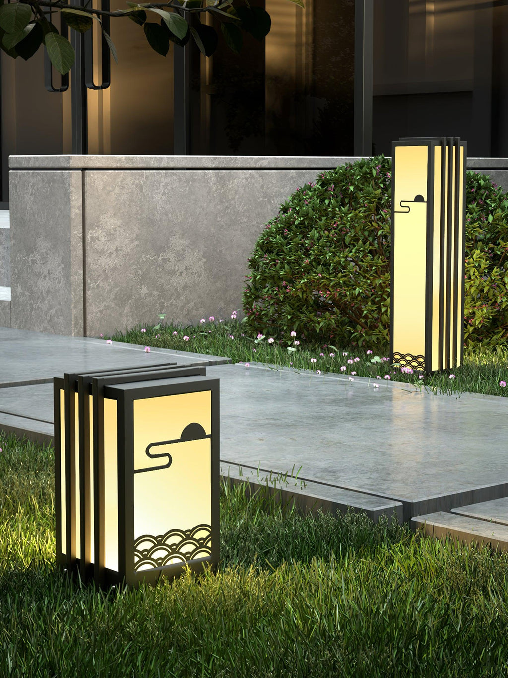 Acrylic Sunrise Pattern Garden Light, Outdoor Wall Light, detail 4