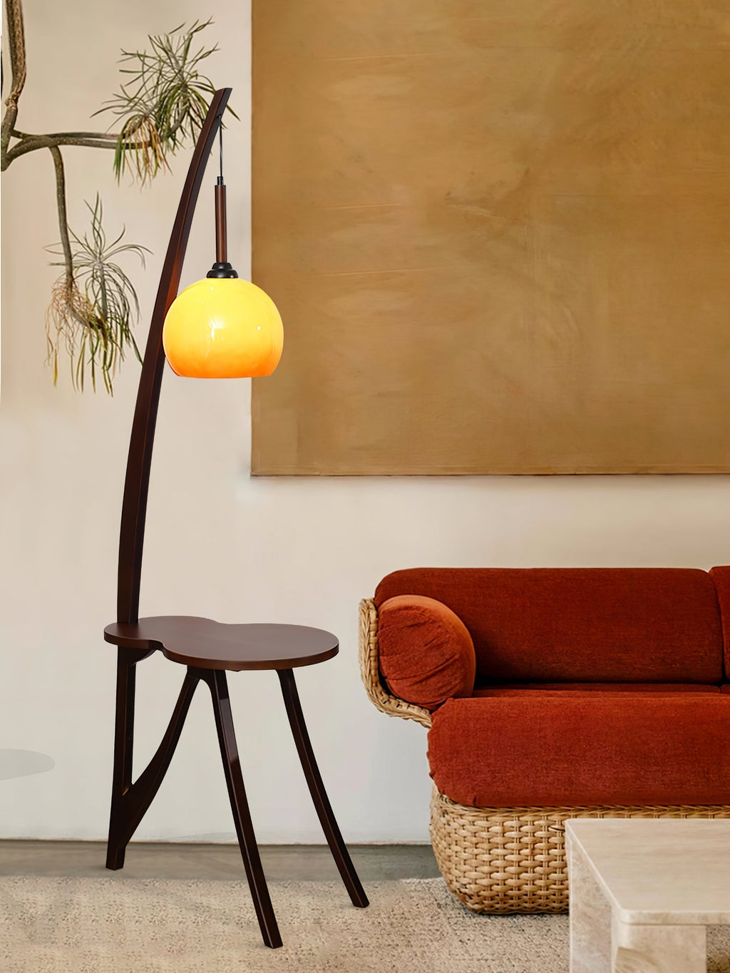 Arc Wood Suspended Floor Light, Floor Lamp, detail 13