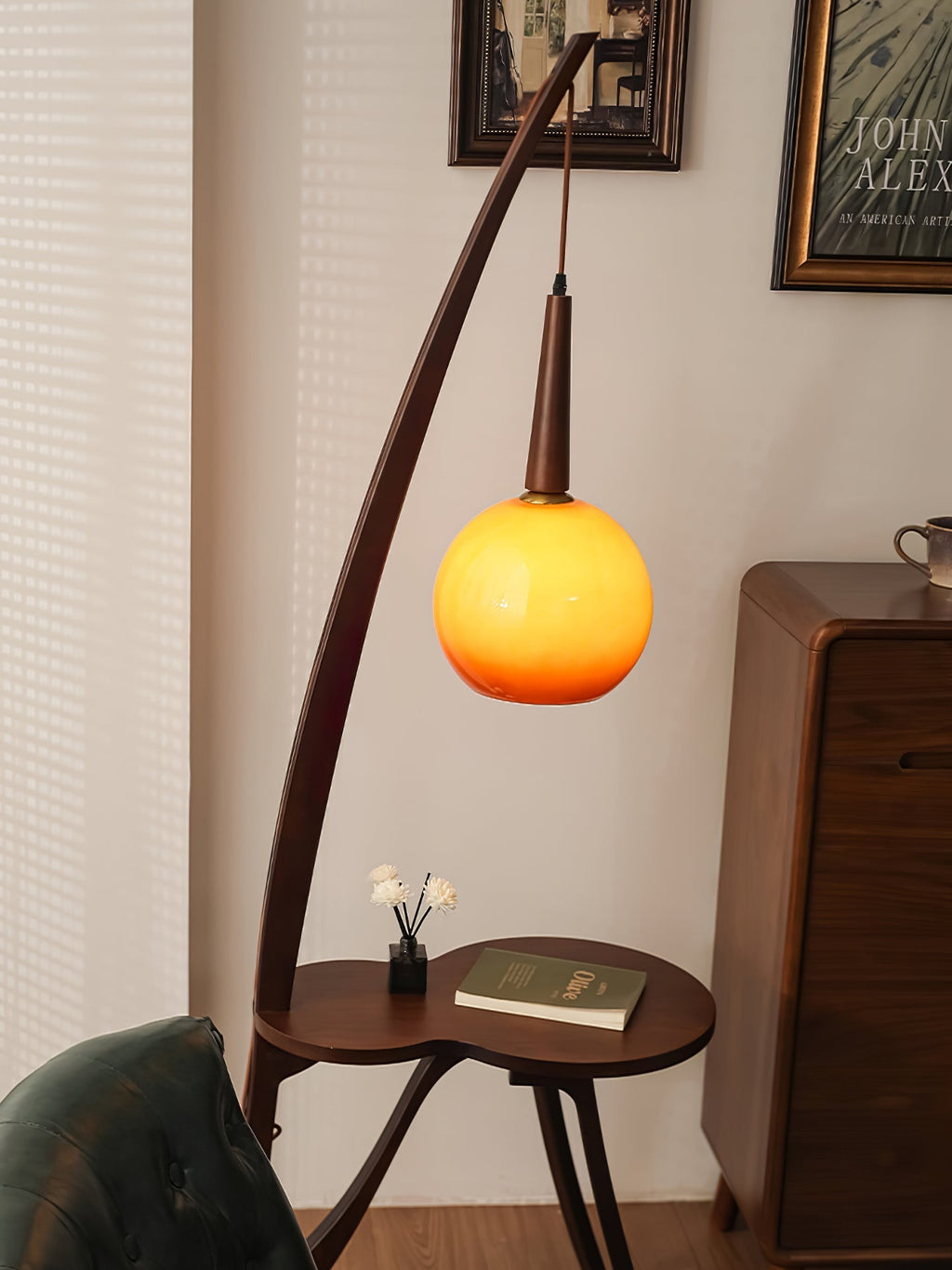 Arc Wood Suspended Floor Light, Floor Lamp, detail 16