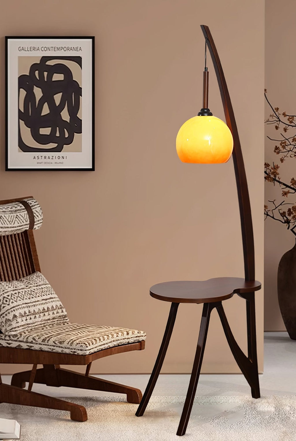 Arc Wood Suspended Floor Light, Floor Lamp, detail 4
