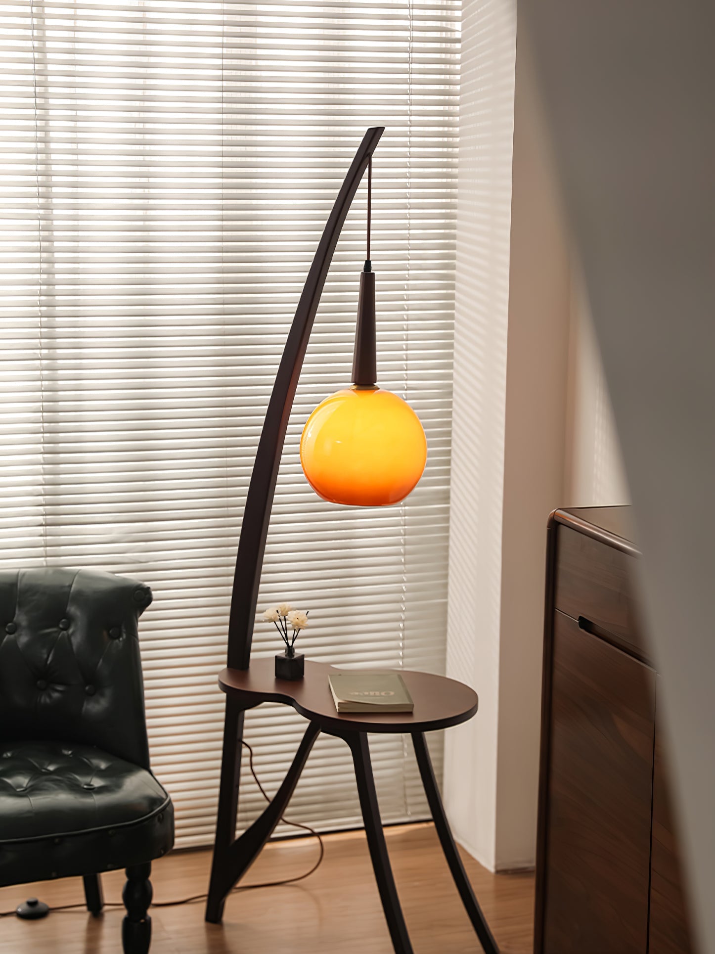 Arc Wood Suspended Floor Light, Floor Lamp, detail 9