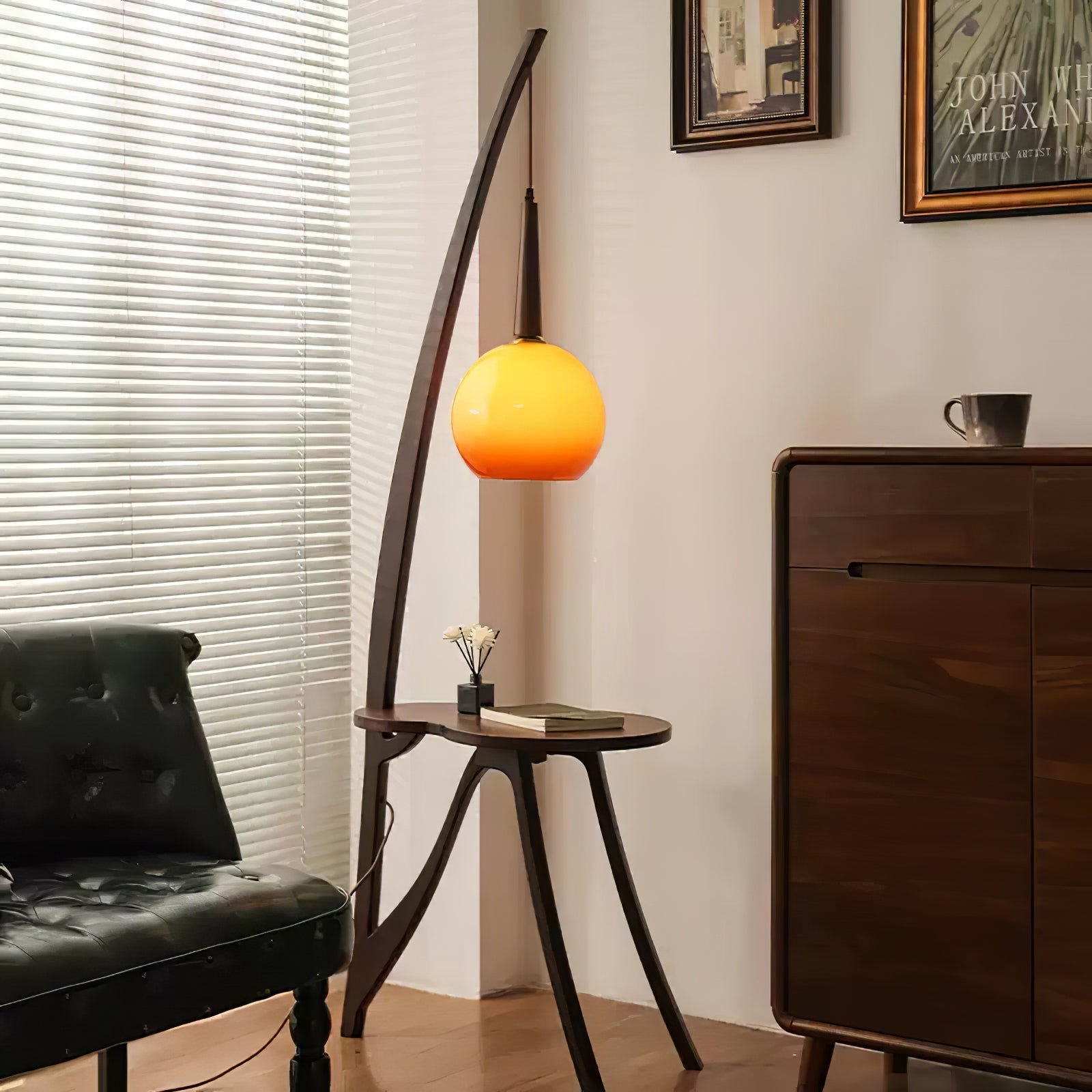 Arc Wood Suspended Floor Light, Floor Lamp, detail 10