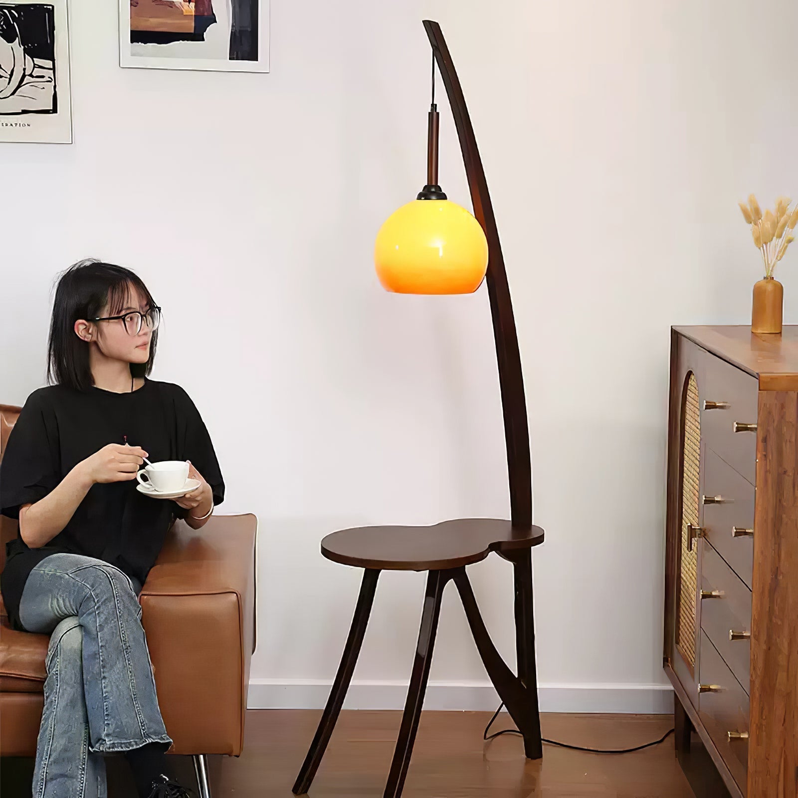 Arc Wood Suspended Floor Light, Floor Lamp, detail 19