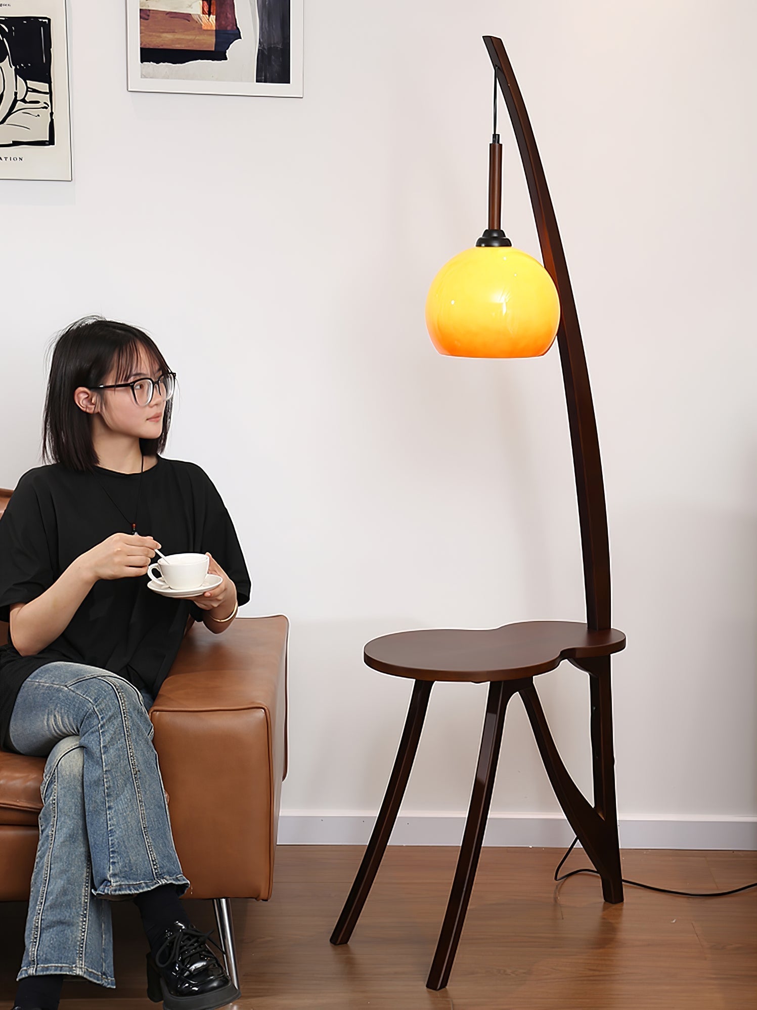 Arc Wood Suspended Floor Light, Floor Lamp, detail 20