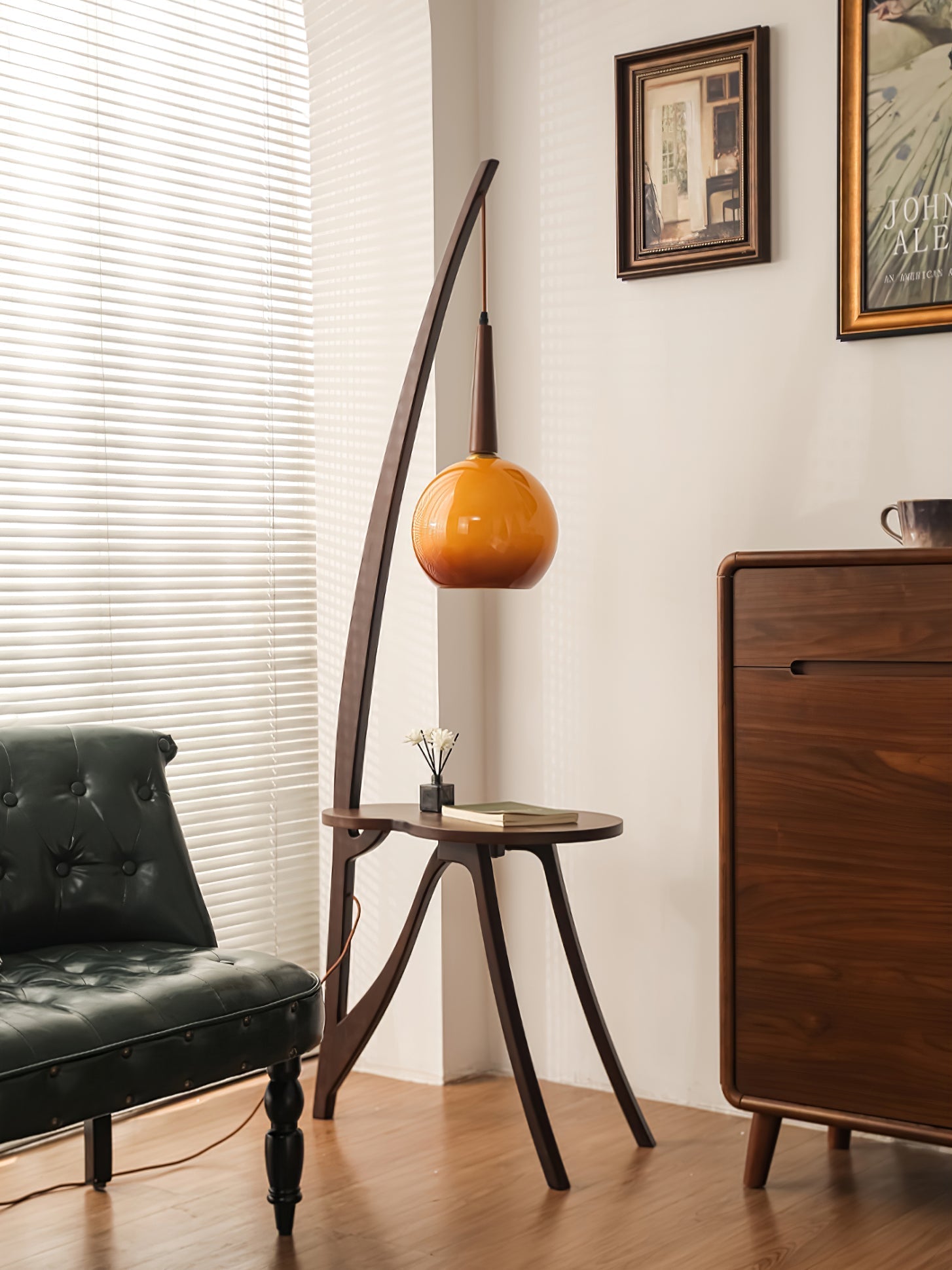 Arc Wood Suspended Floor Light, Floor Lamp, detail 6