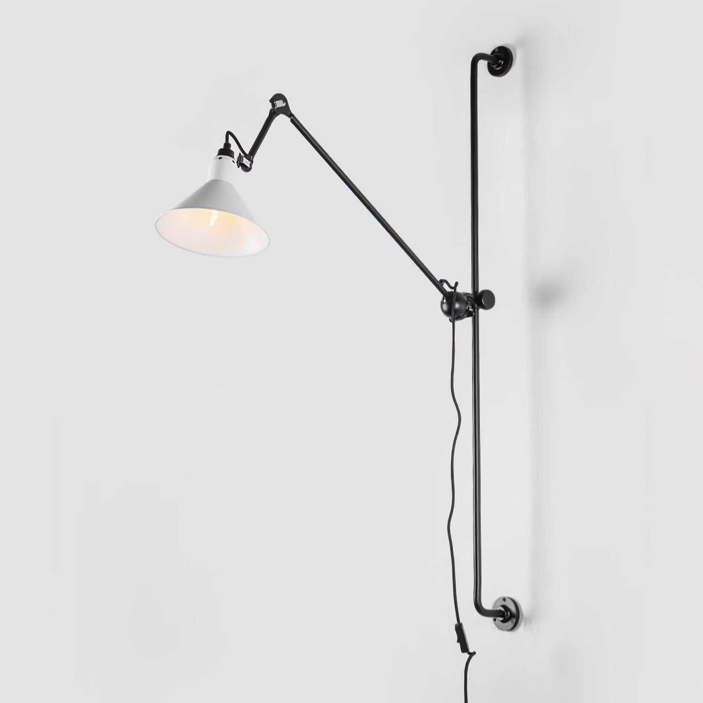 Support Frame Rocker Wall Light, Hardwired Wall Sconce, Metal, Dia 21cm x H 118cm