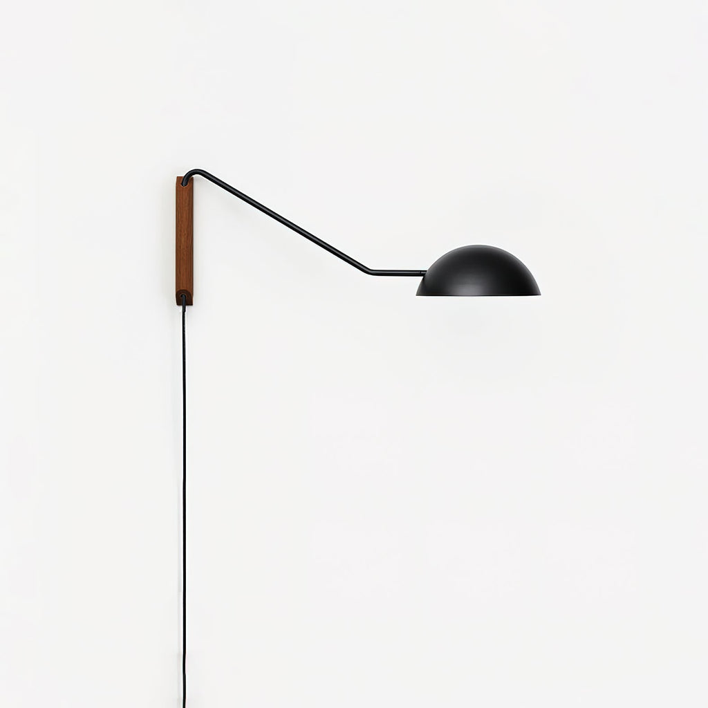 Swing Dome Wall Light Wall Light - W 40.6″ x H 11.8″ Wood, Plug-In Wall Sconce, detail 24