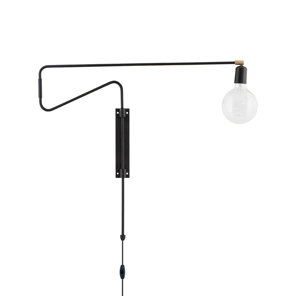 Swing Wall Light, Plug-In Wall Sconce, Brass, Dia 70cm x H 67cm