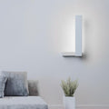 Contemporary LED L Shaped Black White Wall Light, Hardwired Wall Sconce, 6" W x 12" L