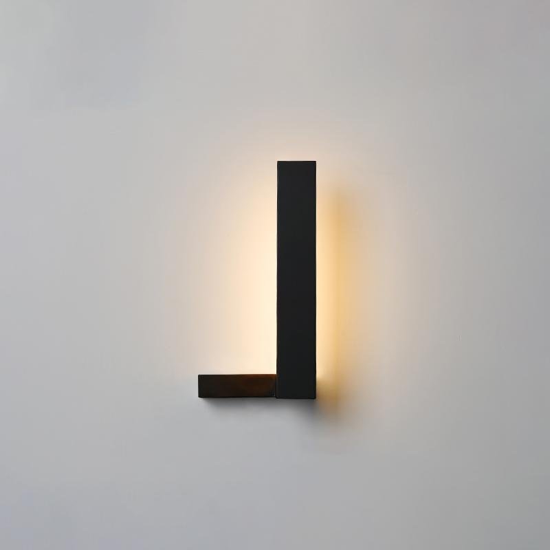 Contemporary LED L Shaped Black White Wall Light, Hardwired Wall Sconce, detail 4