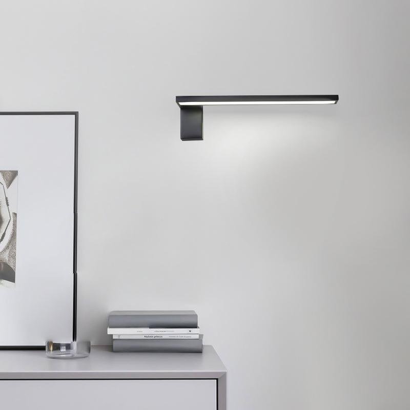 Contemporary LED L Shaped Black White Wall Light, Hardwired Wall Sconce, detail 2
