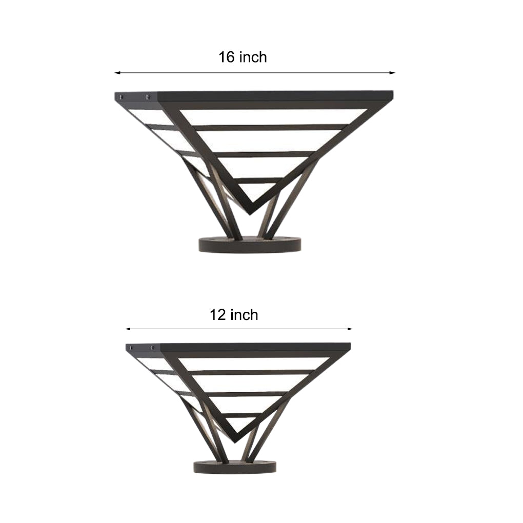 Geometric Aluminum Waterproof LED Black Contemporary Exterior Light Pillar Lamp, Outdoor Wall Light, detail 8
