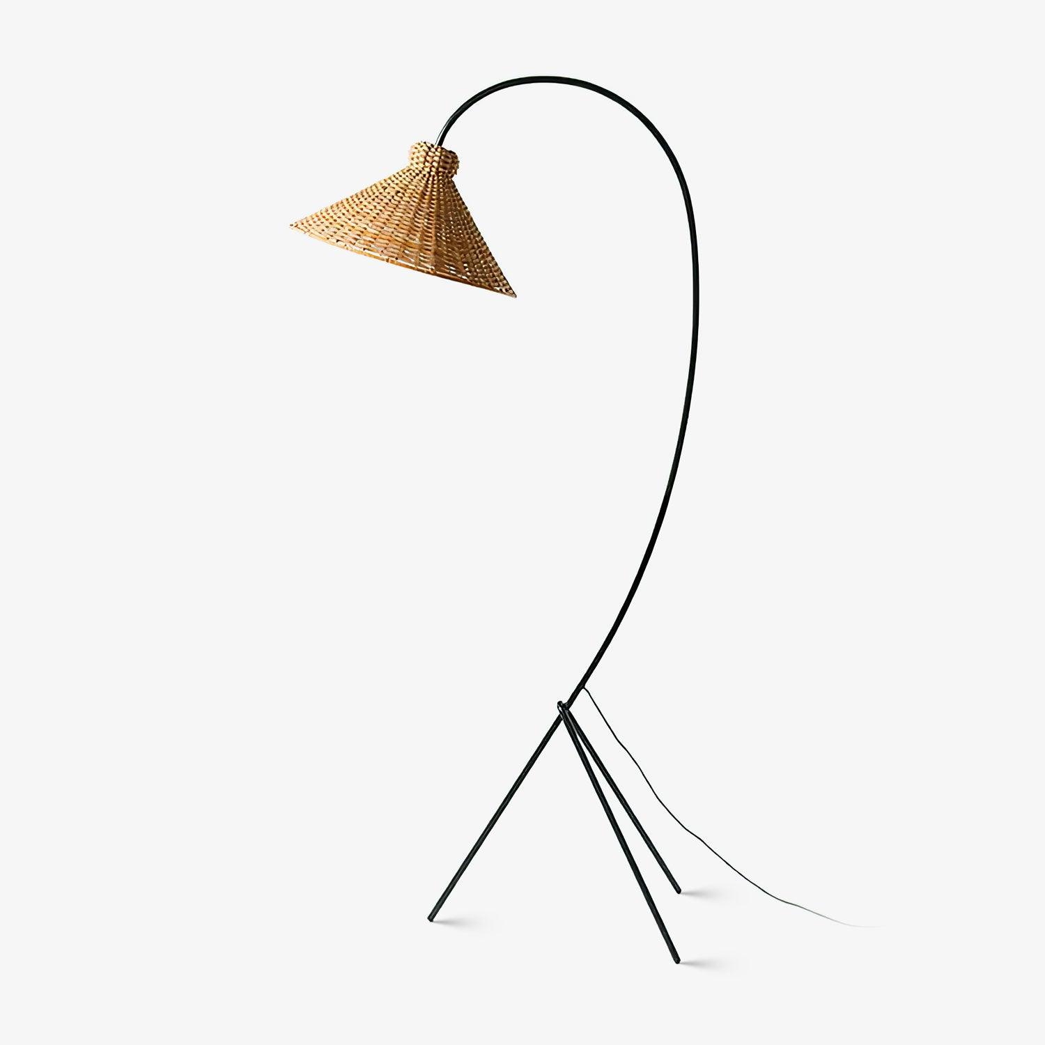 Tana Woven Floor Light, Floor Lamp, Metal, ∅ 31.4″ x H 69.2″