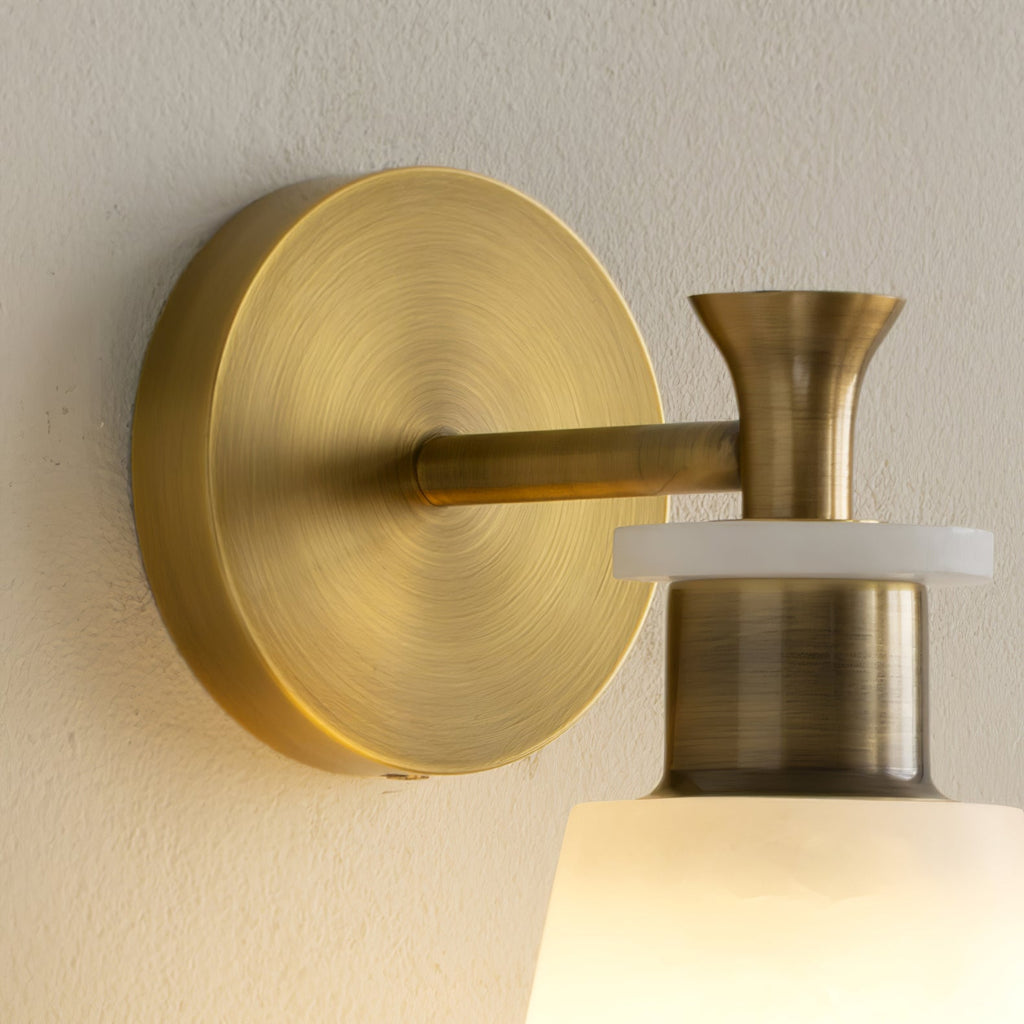 Tapered Alabaster Wall Light, Hardwired Wall Sconce, detail 14