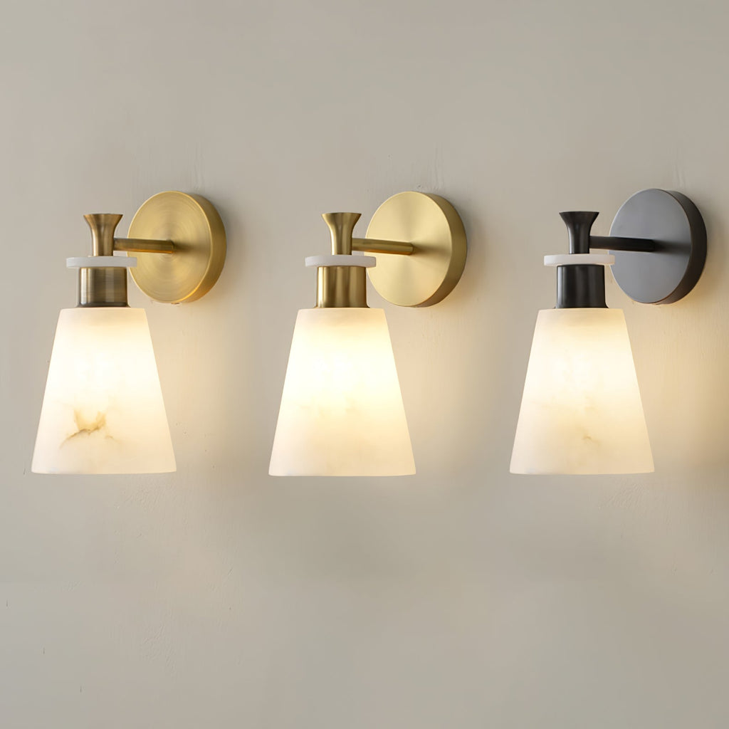 Tapered Alabaster Wall Light, Hardwired Wall Sconce, detail 18