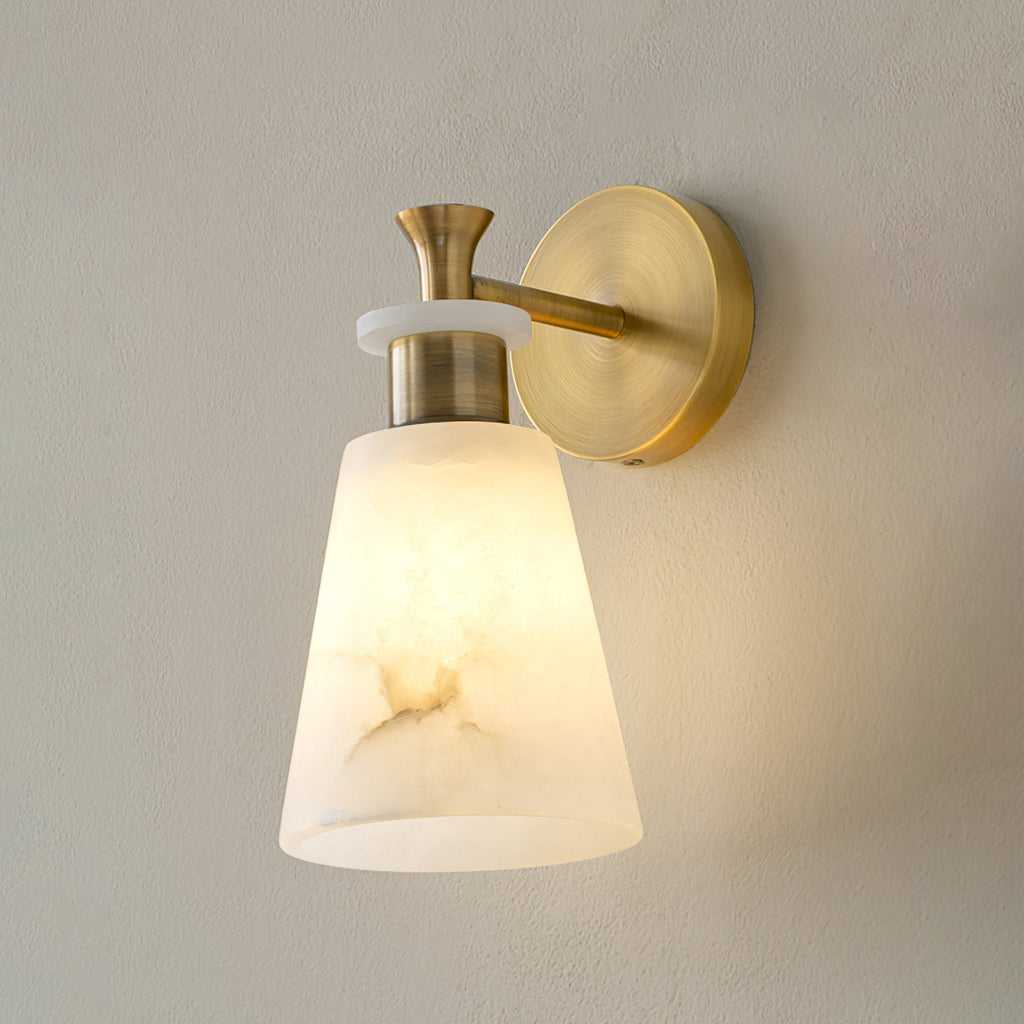 Tapered Alabaster Wall Light, Hardwired Wall Sconce, detail 11