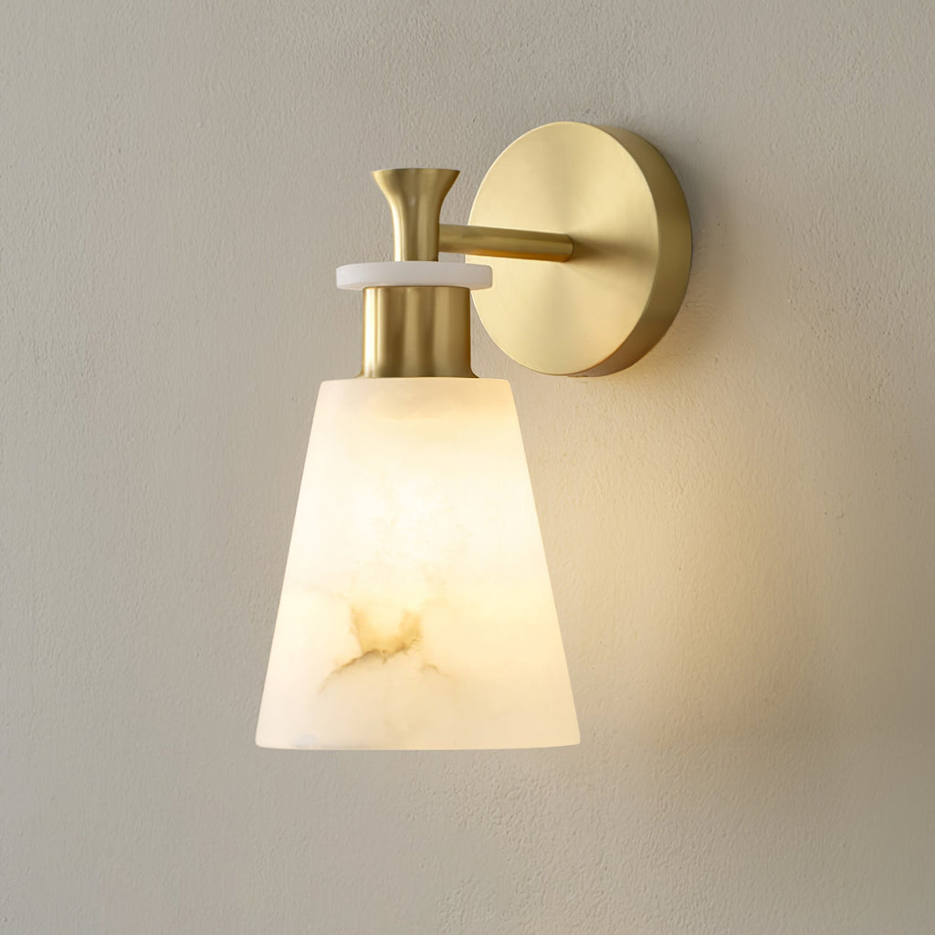 Tapered Alabaster Wall Light, Hardwired Wall Sconce, detail 15