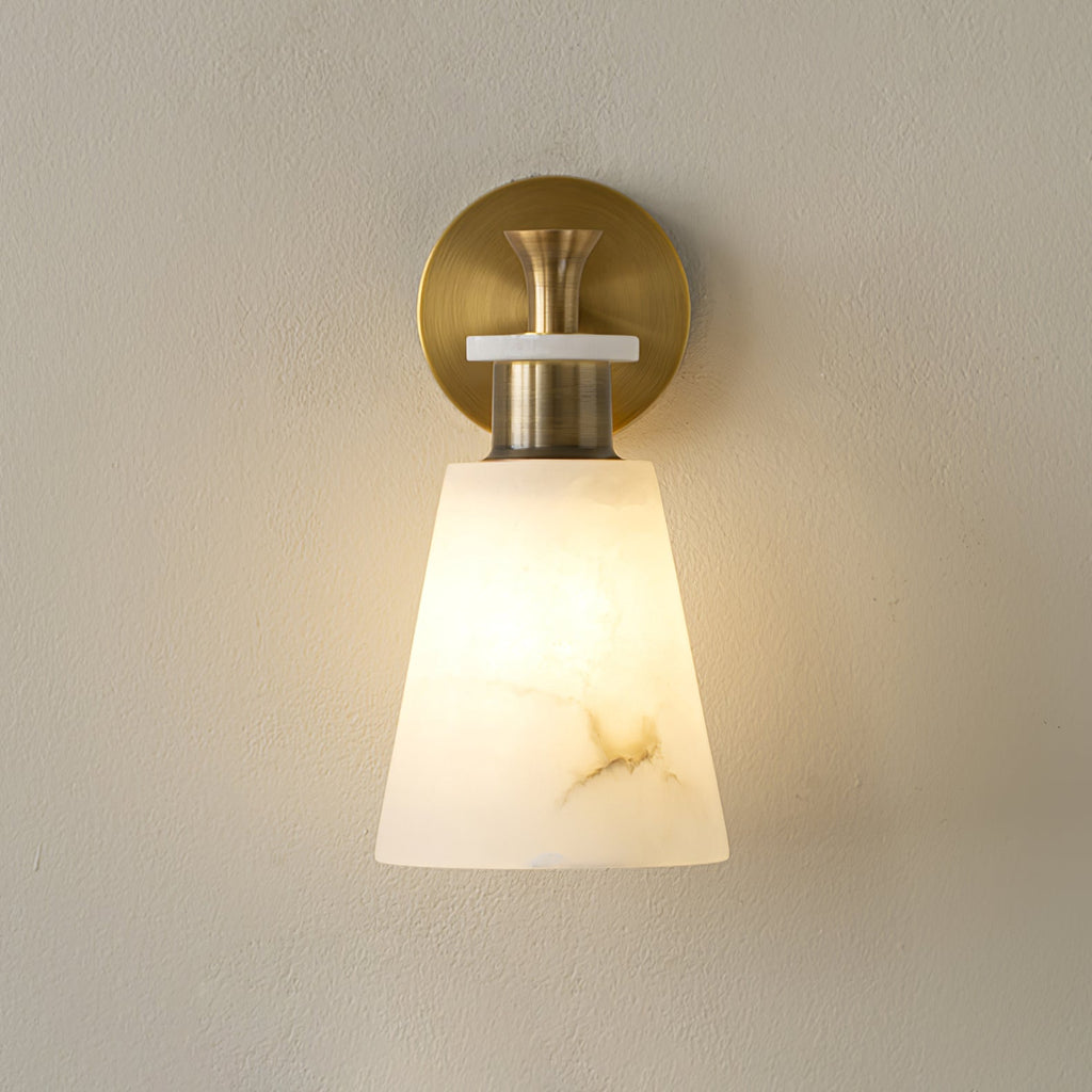 Tapered Alabaster Wall Light, Hardwired Wall Sconce, detail 13